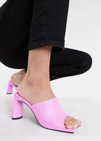 Розовые мюли на каблуке с броским носком Public Desire Vice-Фиолетовый цвет