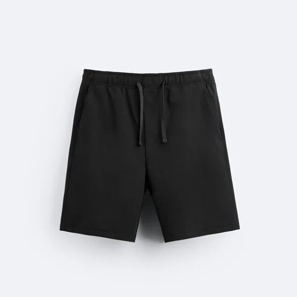 Шорты Zara Soft Textured Bermuda, черный