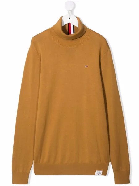 Tommy Hilfiger Junior джемпер с нашивкой-логотипом и высоким воротником