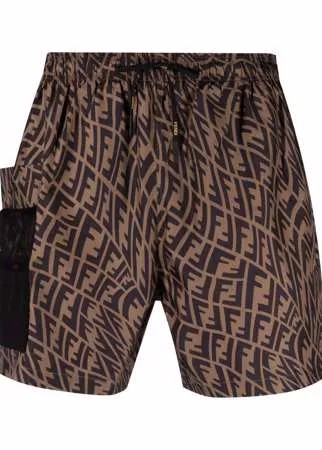 Fendi плавки-шорты с монограммой FF