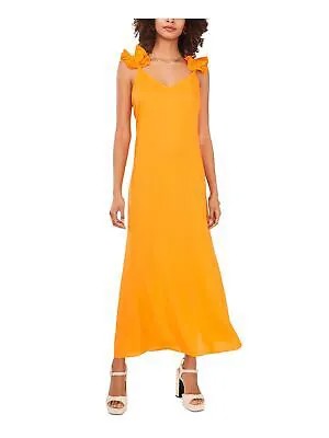 VINCE CAMUTO Женское оранжевое платье макси без рукавов с рюшами и V-образным вырезом XL