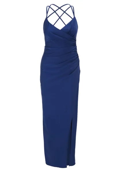 Выпускное платье облегающее фигуру Vera Mont, синий