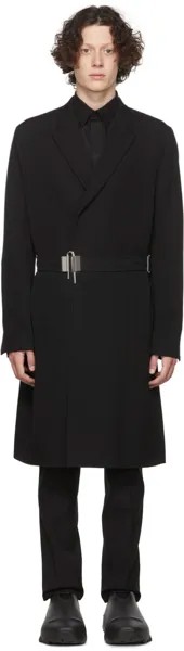 Черное шерстяное пальто Givenchy