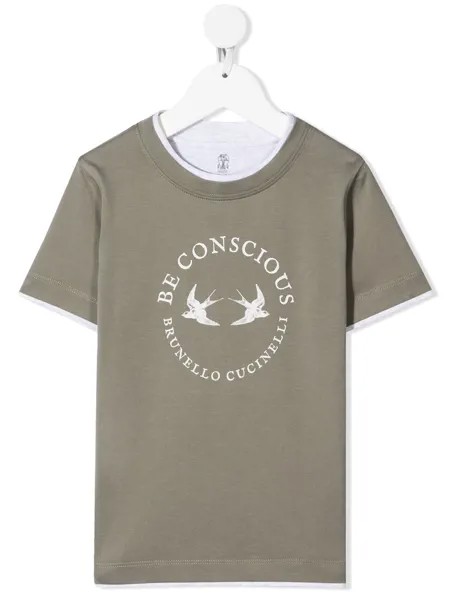 Brunello Cucinelli Kids футболка Be Conscious