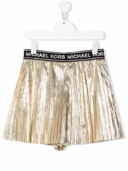 Michael Kors Kids плиссированная юбка с логотипом на поясе