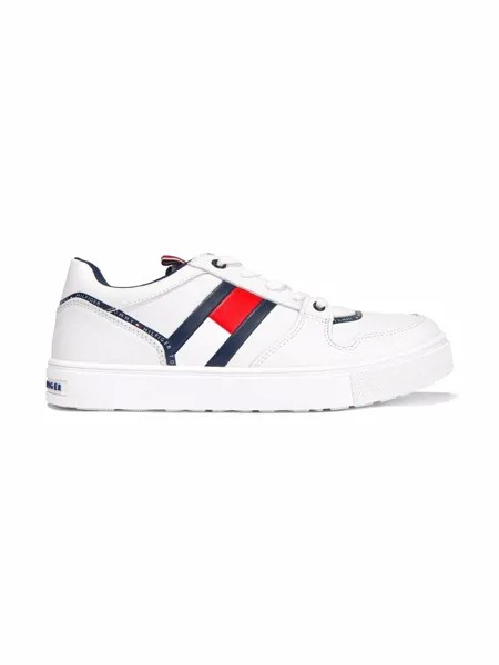 Tommy Hilfiger Junior logo-print leather sneakers