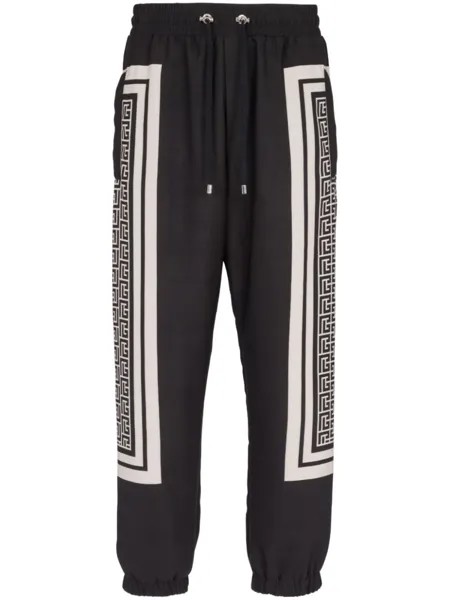 Balmain спортивные брюки с кулиской и монограммой, черный