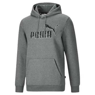 Puma Graphic Pullover Hoodie Mens Grey Casual Athletic Outerwear 846826-03