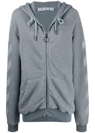 Off-White худи на молнии с логотипом