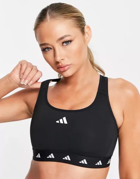 Черный бюстгальтер средней поддержки adidas Training Techfit adidas performance