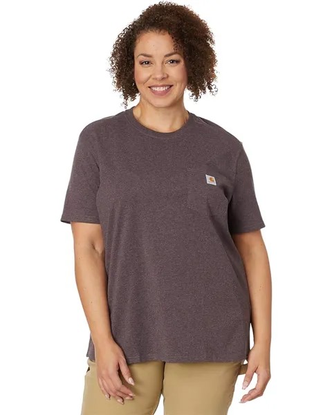 Футболка Carhartt Plus Size WK87 Workwear Pocket Short Sleeve, цвет Blackberry Heather