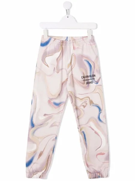Calvin Klein Kids спортивные брюки с принтом тай-дай