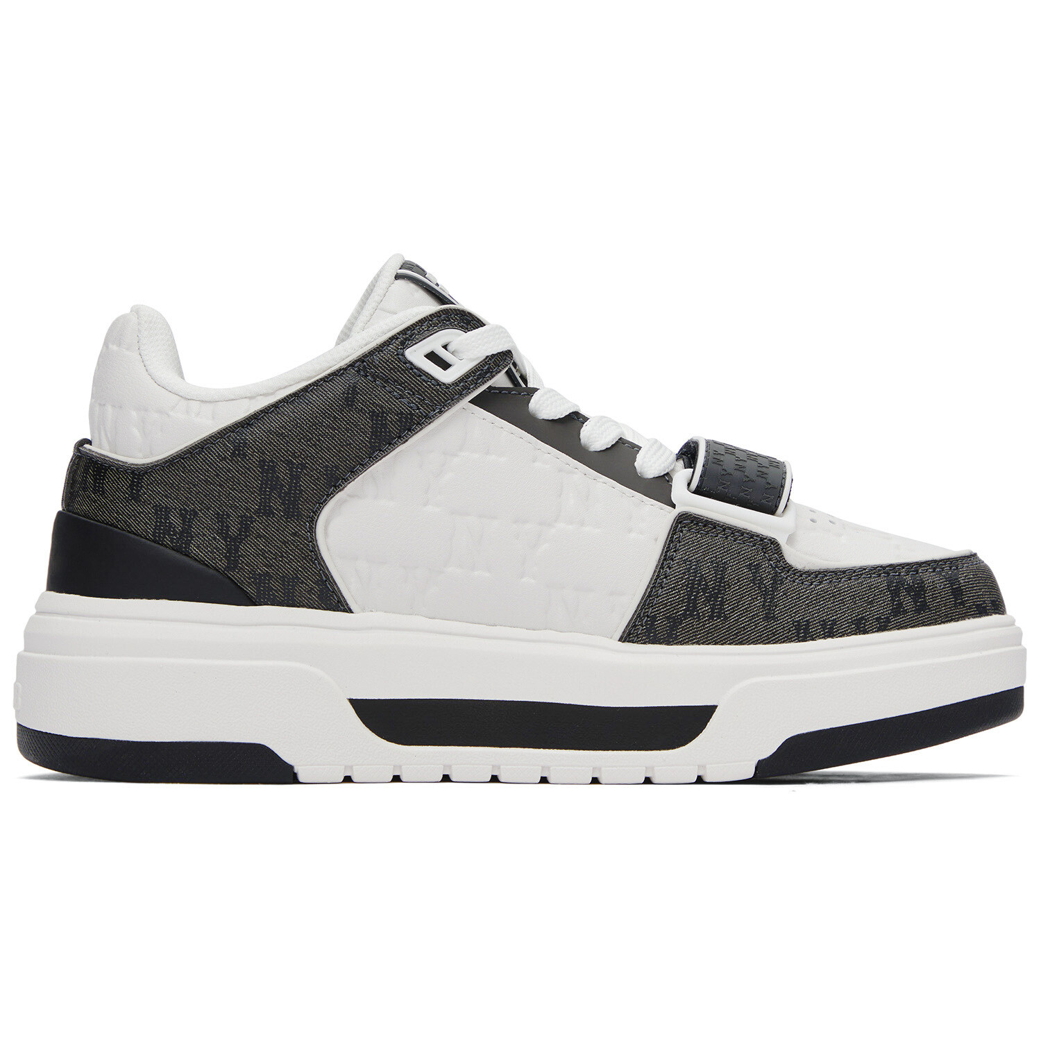 Кроссовки MLB Chunky Liner Skateboarding Shoes Unisex Low-top Black/White, черный/белый