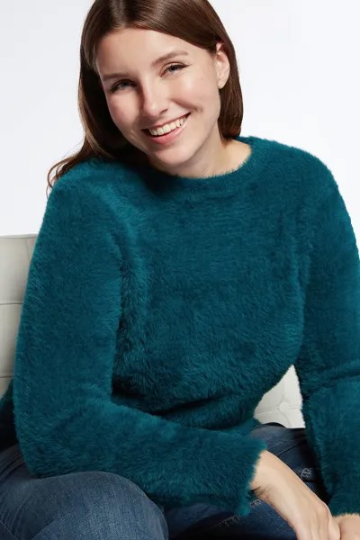 Пышный свитер с овальным вырезом Fiorella Rubino, зеленый
