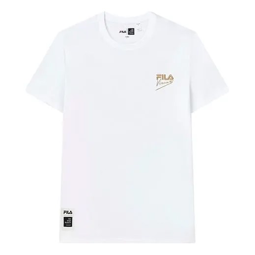 Футболка Men's FILA x Crossover Casual Printing Breathable Knit Short Sleeve White T-Shirt, белый