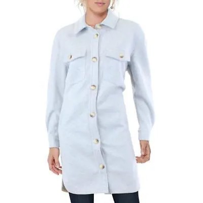 [BLANKNYC] Женская синяя куртка-рубашка с длинными рукавами S S BHFO 5715