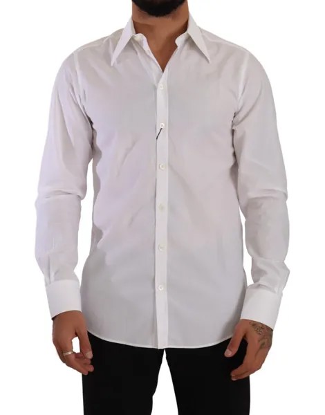 DOLCE - GABBANA Белое хлопковое облегающее деловое платье-рубашка 40/US15,75/м Рекомендуемая розничная цена: 400 долларов США