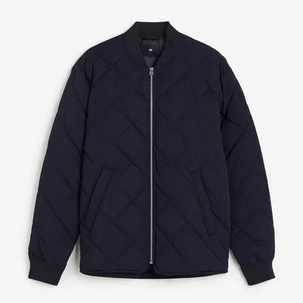 Куртка H&M Quilted Bomber, темно-синий