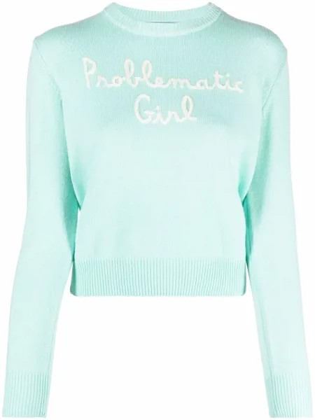 MC2 Saint Barth New Queen embroidered-slogan cropped jumper
