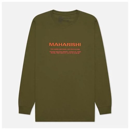 Мужской лонгслив maharishi Miltype Embroidered оливковый , Размер XXL