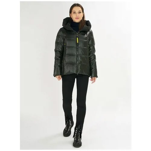Куртка зимняя big size болотного цвета 72117Bt, 54