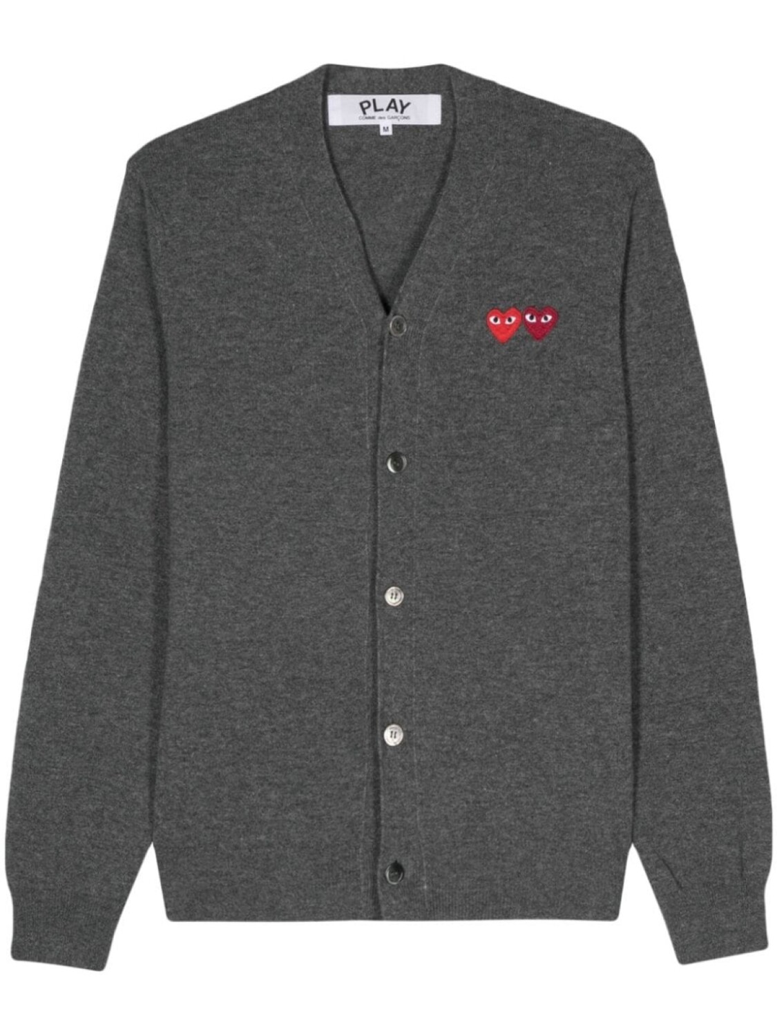 Шерстяной кардиган с нашивкой Comme Des Garçons Play, серый