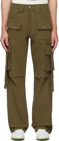 Зеленые брюки-карго с карманами Rhude