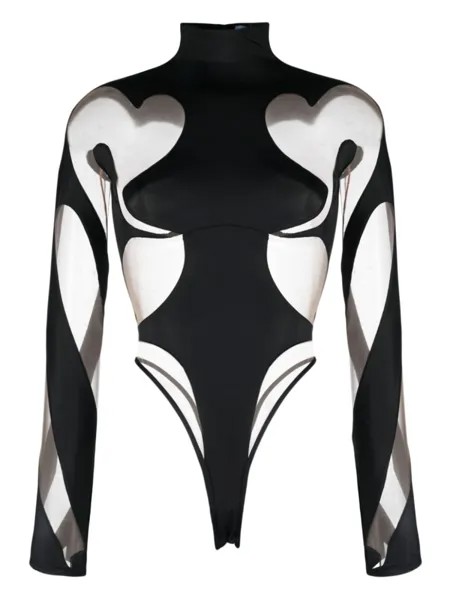 Боди Rodeo с вырезами Mugler, черный