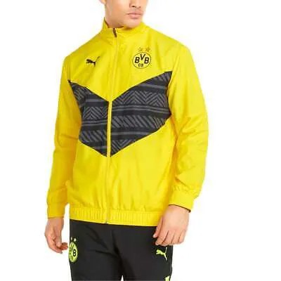 Puma Bvb Prematch Full Zip Футбольная куртка мужская желтая повседневная спортивная верхняя одежда 7