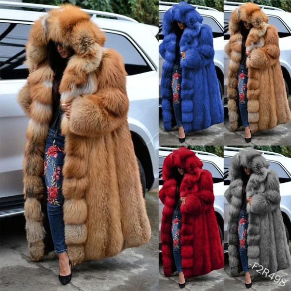 Женское длинное пальто из искусственного меха, сезон зима 2022, свободная модная теплая Толстая Толстовка большого размера с длинным рукавом,...