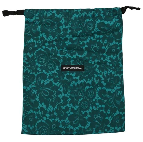 DOLCE - GABBANA Чехол для пыльника Темно-зеленая сумка для обуви на шнурке с цветочным принтом 32см x 26см
