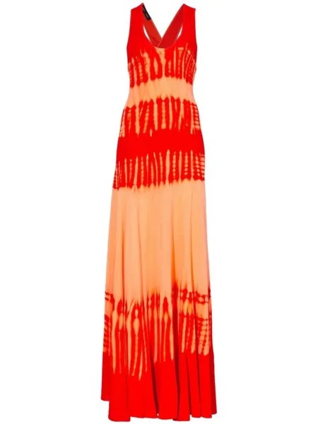 Proenza Schouler tie-dye print knitted dress, оранжевый