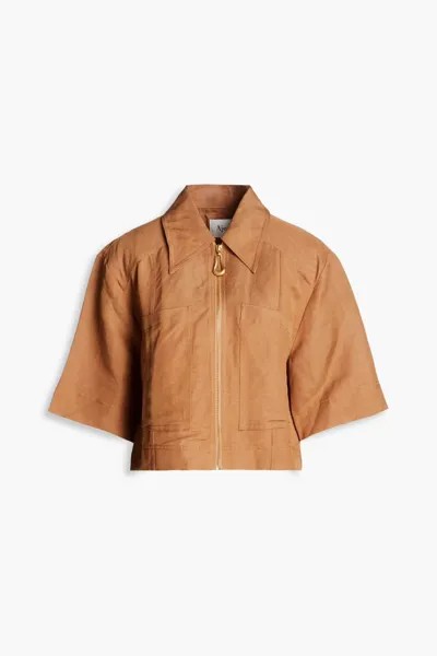 Рубашка Esprit из смесового льна Aje., светло-коричневый