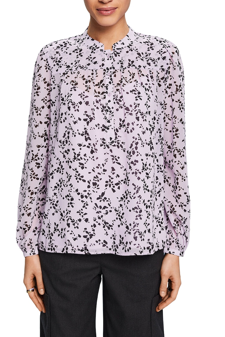 Воздушная блузка с разрезом на пуговицах Esprit, фиолетовый