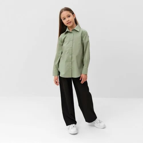 Школьная рубашка Minaku, размер 16, зеленый