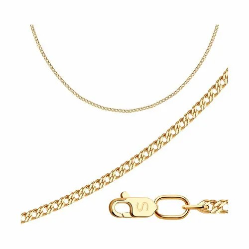 Цепь Diamant online, красное золото, 585 проба, длина 40 см, средний вес 2.96 г, , золотистый