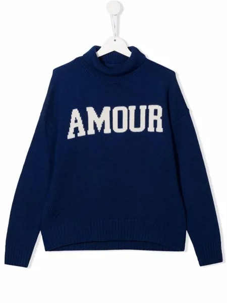 Zadig & Voltaire Kids джемпер с принтом Amour