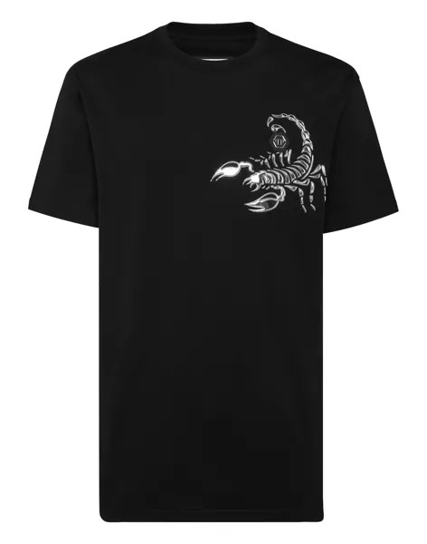 Футболка с круглым вырезом SS Скорпион Philipp Plein, цвет Black/Silver