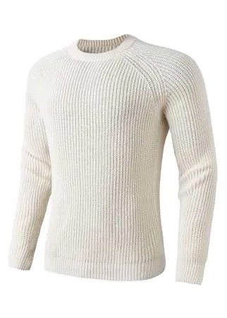 Вязаный свитер с рукавом-реглан в рубчик для мужчины