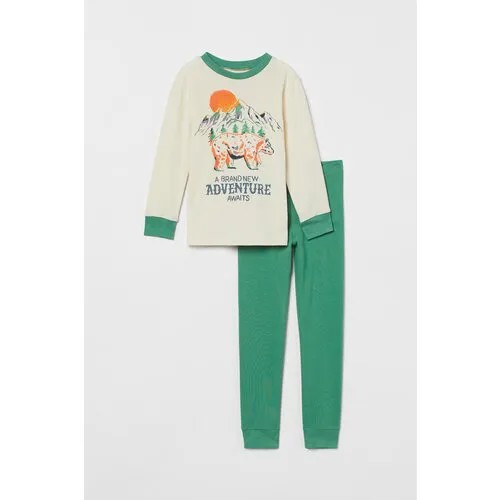 Пижама  H&M, размер 98/104, зеленый