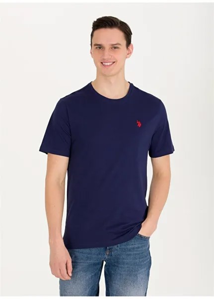 Темно-синяя мужская футболка с круглым вырезом U.S. Polo Assn.