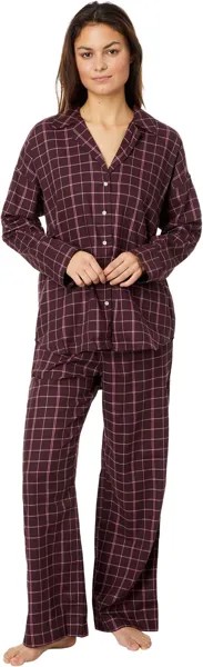 Фланелевой пижамный комплект в клетку Madewell, цвет Chocolate Raisin