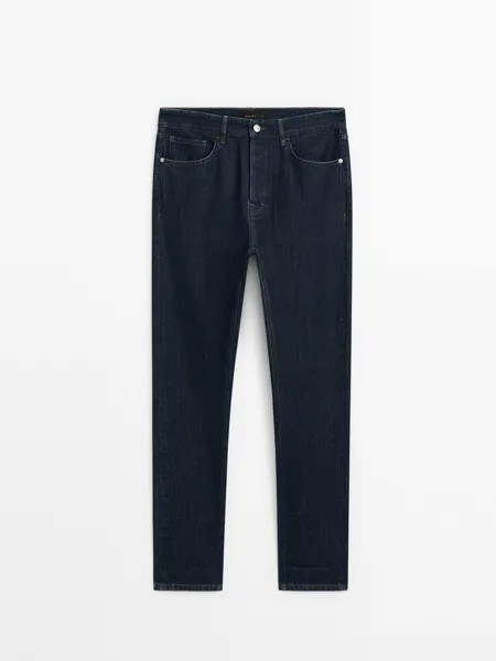 Джинсы зауженного кроя из смесового хлопка Massimo Dutti, индиго