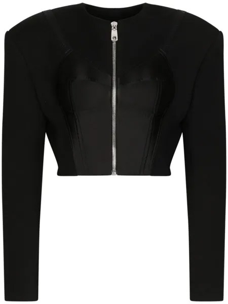 Dolce & Gabbana cropped bustier-panel jacket, черный