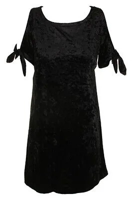 Черное бархатное платье прямого кроя Sanctuary с короткими рукавами и открытыми плечами, размер XL