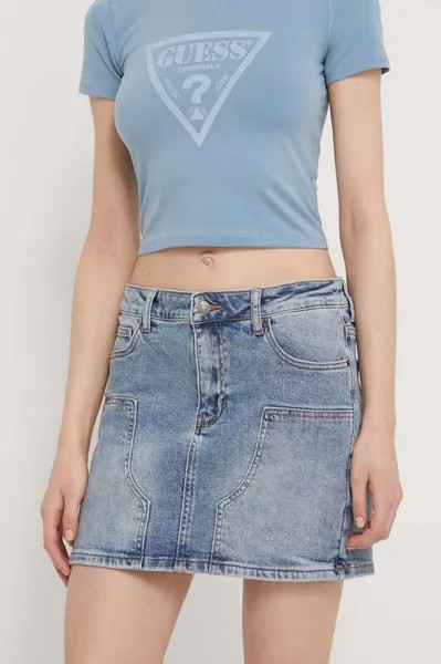 Джинсовая юбка Guess Originals, синий