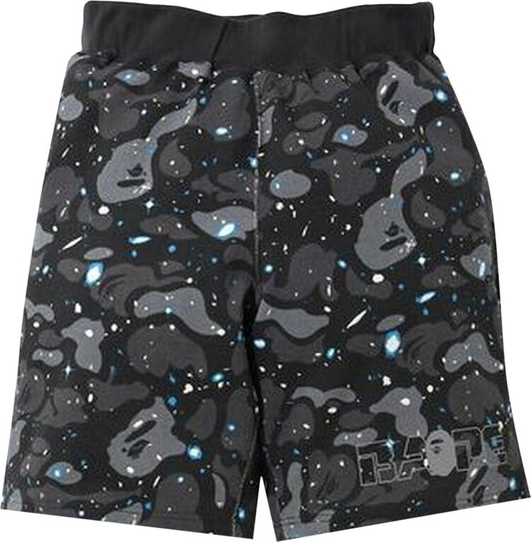 Шорты BAPE Space Camo Sweat Wide Shorts 'Black', черный