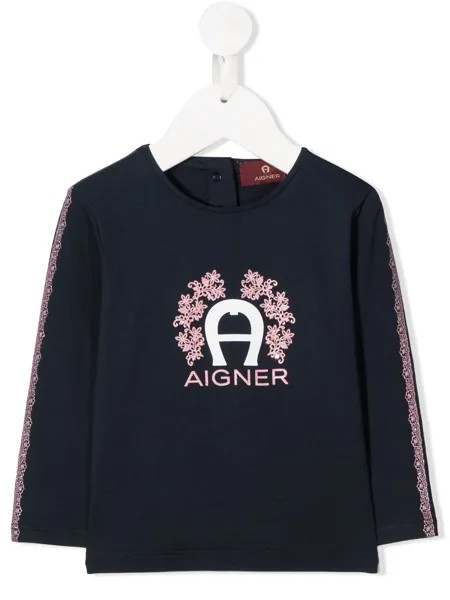 Aigner Kids футболка с логотипом
