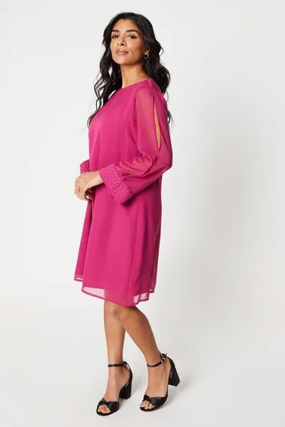 Платье прямого кроя с манжетами Petite Hotfix Wallis, розовый