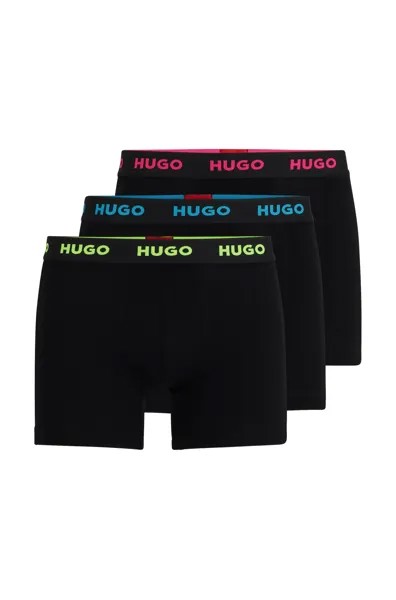 Комплект боксеров Hugo Three-pack Of Stretch-cotton Briefs With Logo, 3 предмета, мультиколор